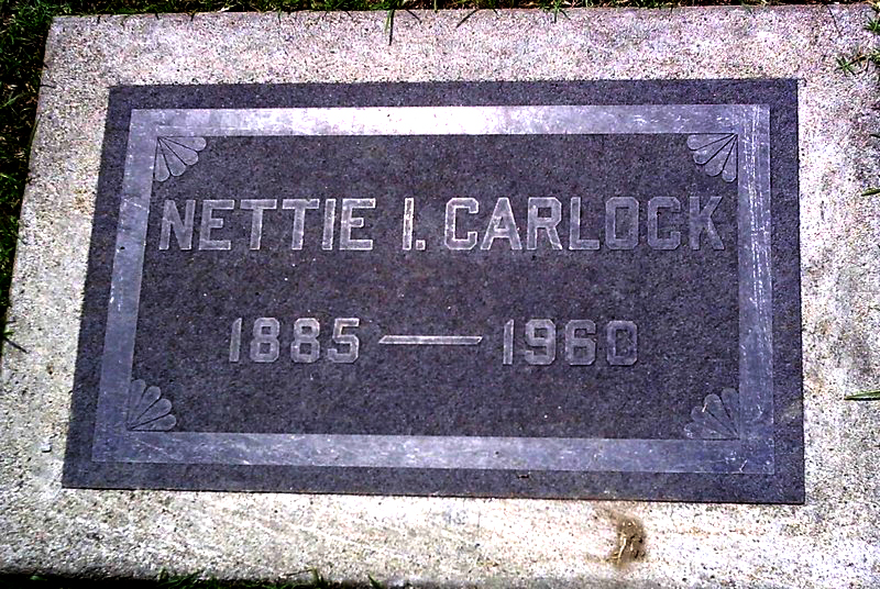 Photo of headstones/Nettie Carlock 1885 - 1960 hdstn Bakersfield Union cem CA